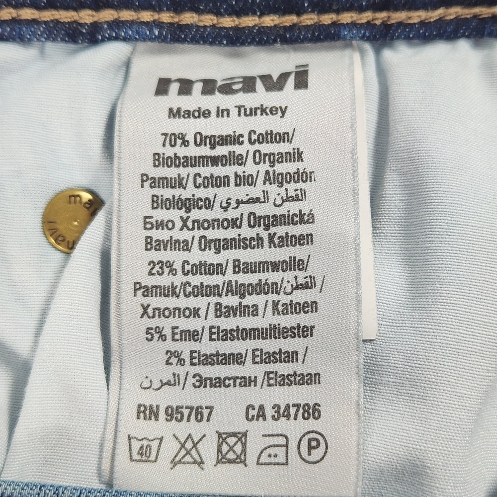 Mavi Jake Slim Leg Jeans Mens 34x30 Dark Indigo Organic Cotton Stretch Denim - Picture 8 of 10